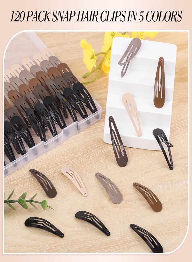 Obeoby 120 Pcs Metal Snap Hair Clips, 2 Inch Small Barrettes Hair Accessories for Women Girls Teens Kids Birthday Holiday Gifts (5 colors) - Image 4
